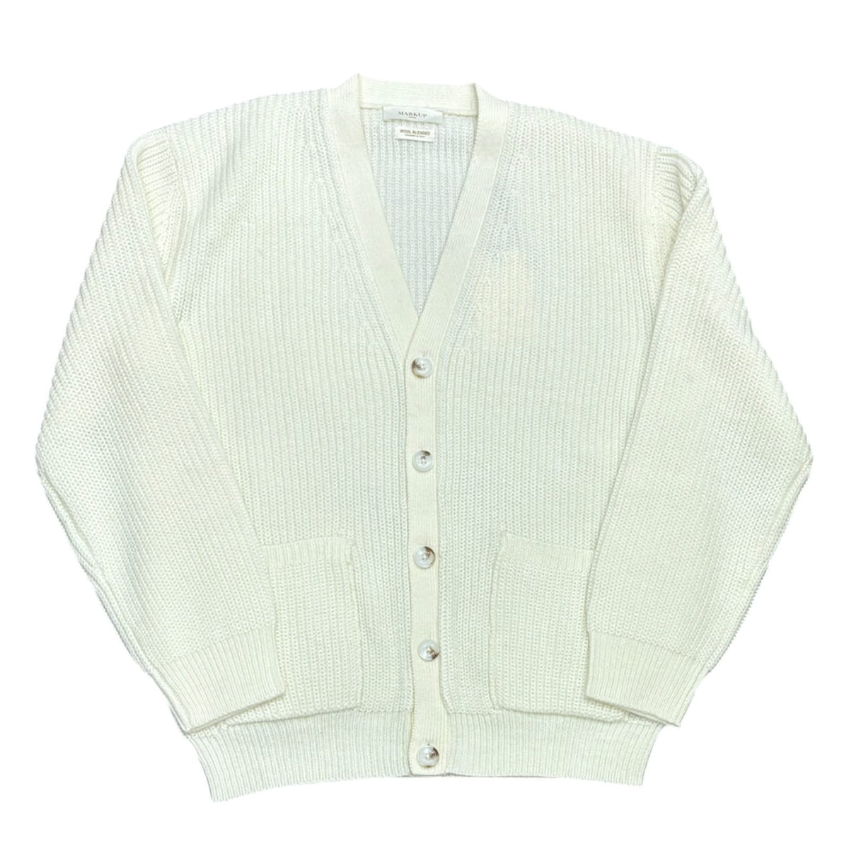 MARKUP Cardigan nero in lana con lavorazione a maglia inglese Cod. MK2900051