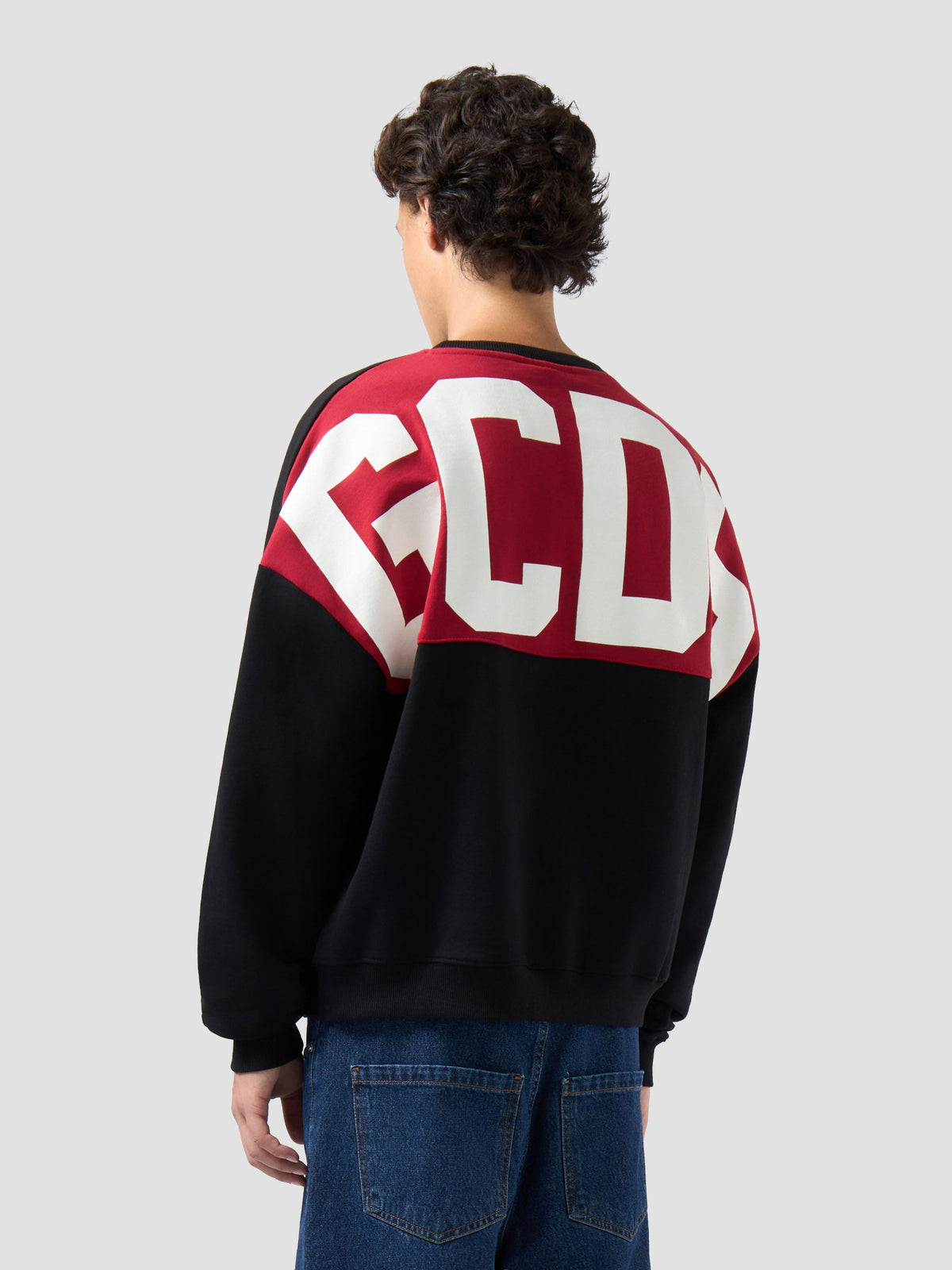GCDS Felpa Girocollo con Band Logo sul Retro