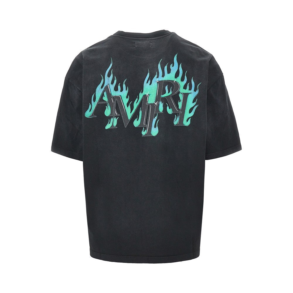 Amiri Maglietta in cotone con logo Amiri Flame