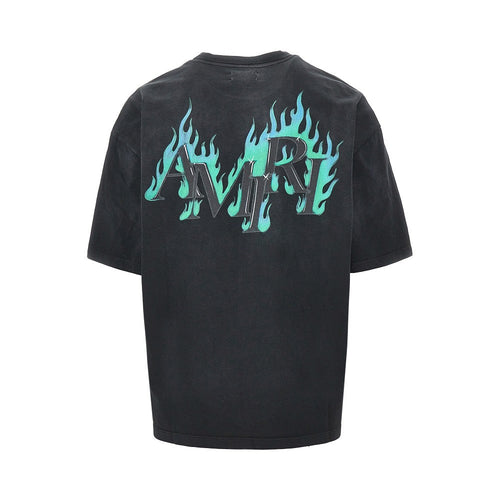 Amiri Maglietta in cotone con logo Amiri Flame
