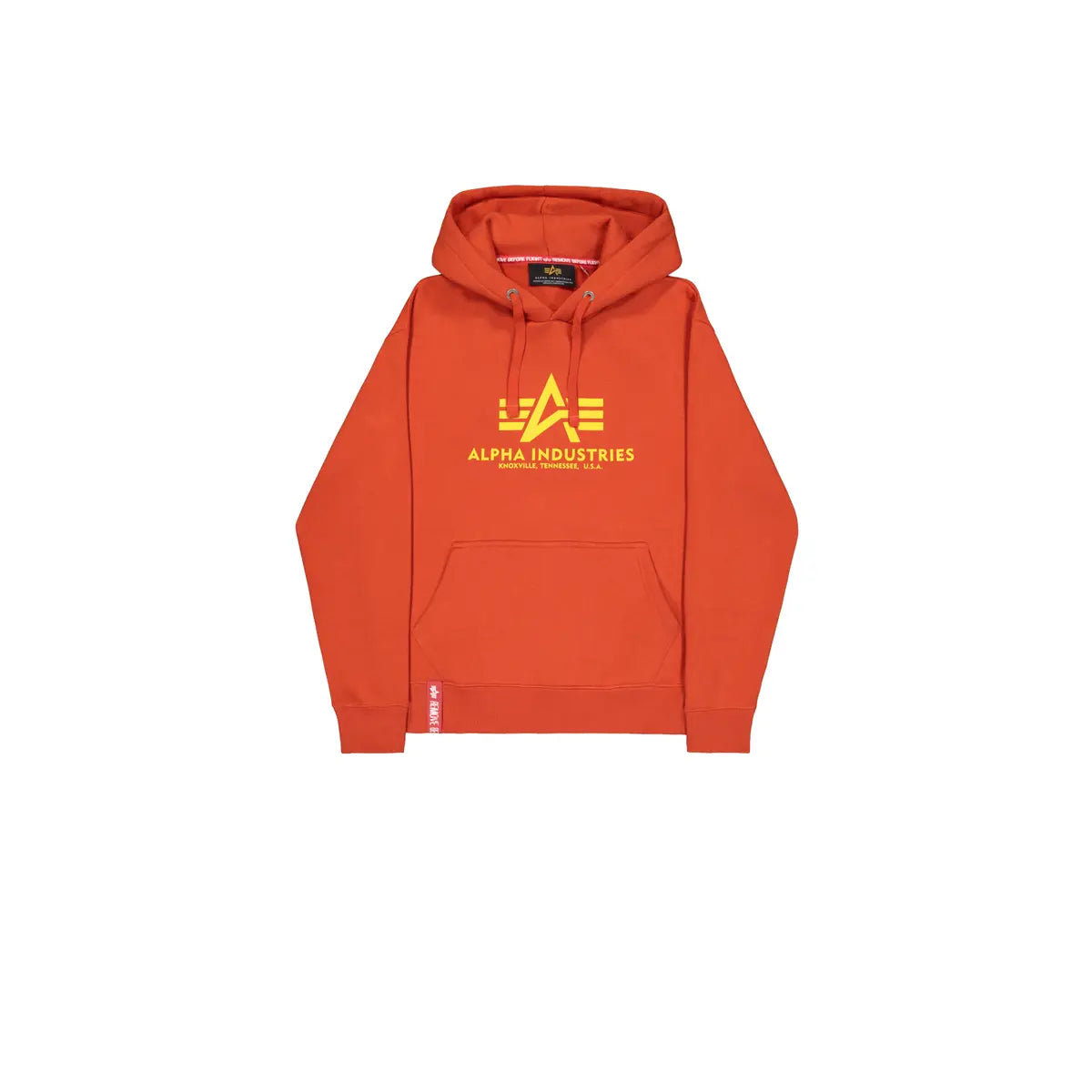 Alpha Industries  Felpa con cappuccio basic con logo grande iron red
