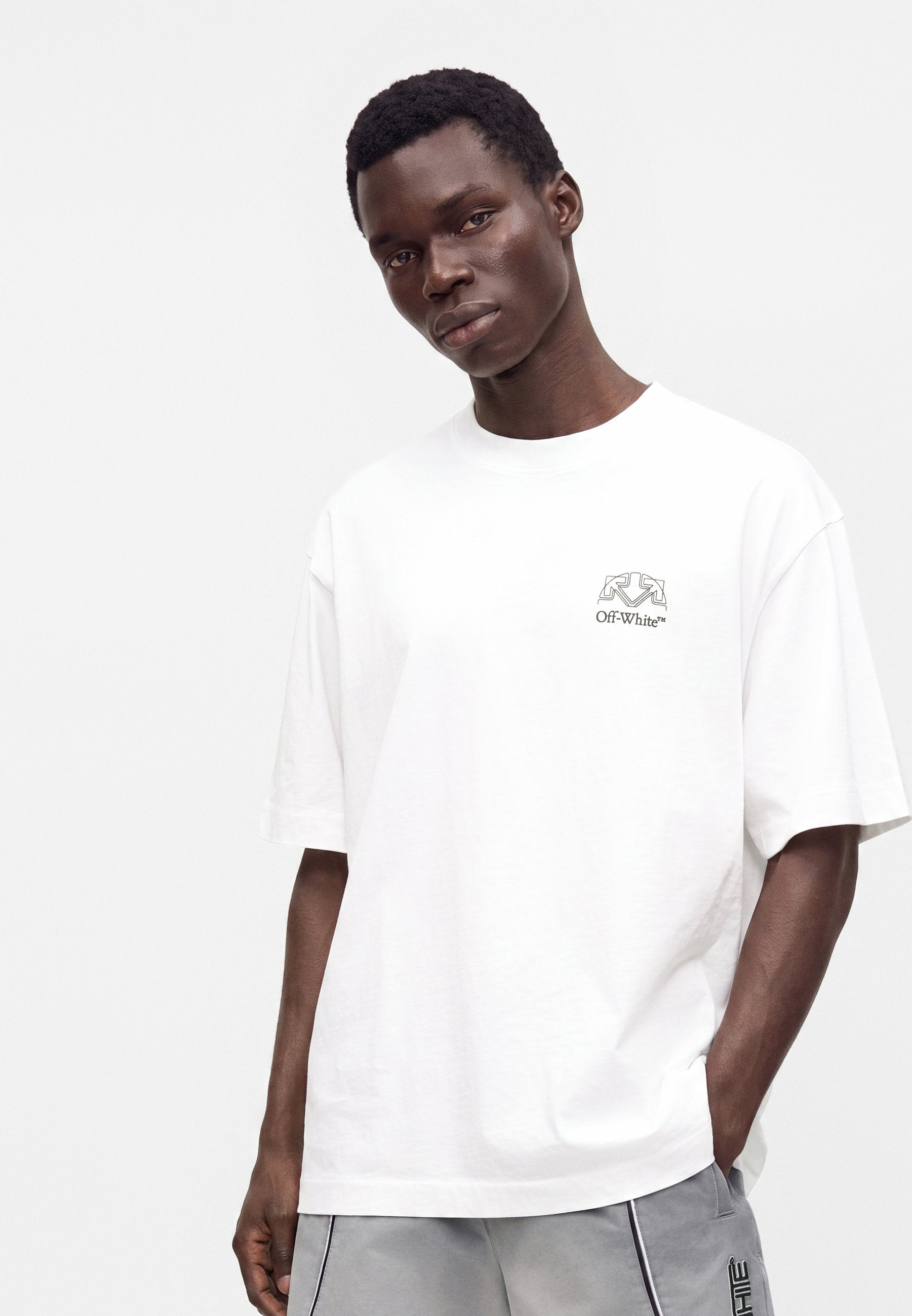 OFF-WHITE OFFLINE HALF ARROW SKATE TEE - T-shirt con stampa - white
