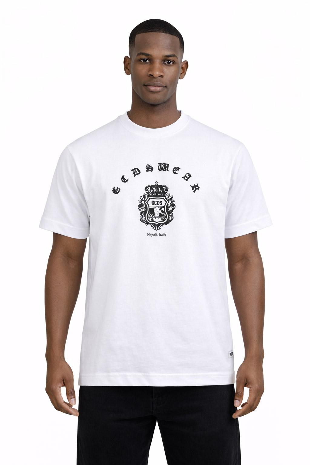 GCDS T-Shirt Uomo Stemma Napoli Gotico