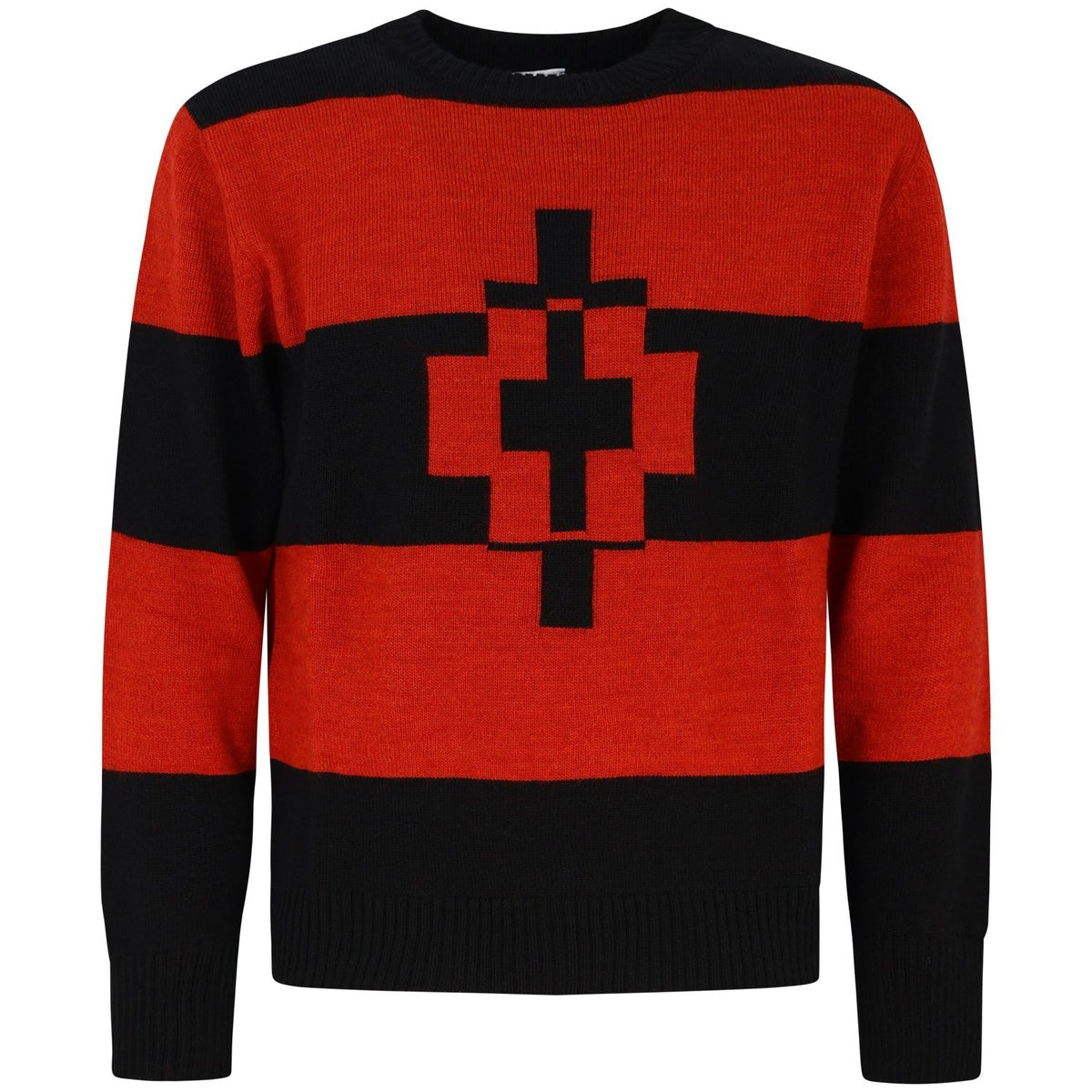 County of Milan Maglione nero e rosso con maxi logo centrale per uomo