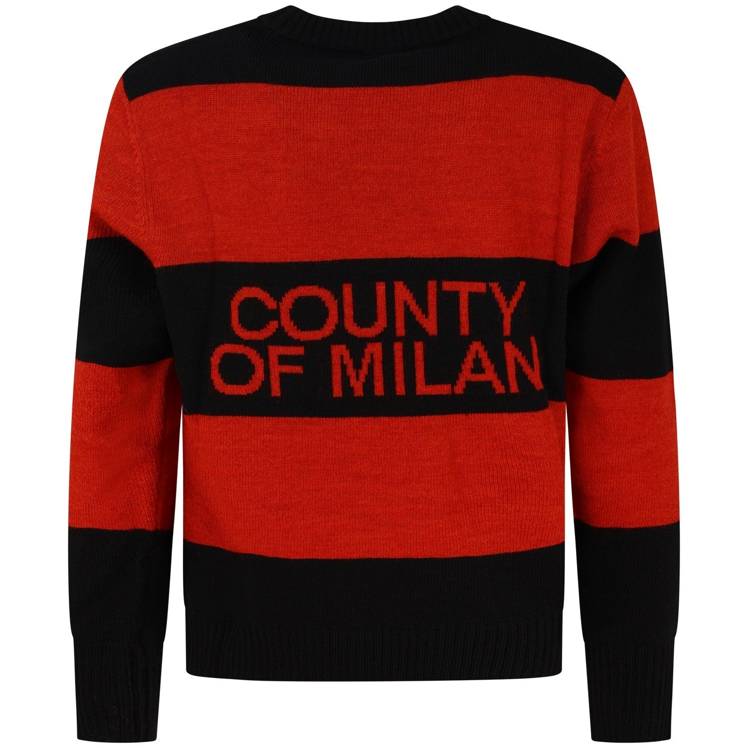 County of Milan Maglione nero e rosso con maxi logo centrale per uomo